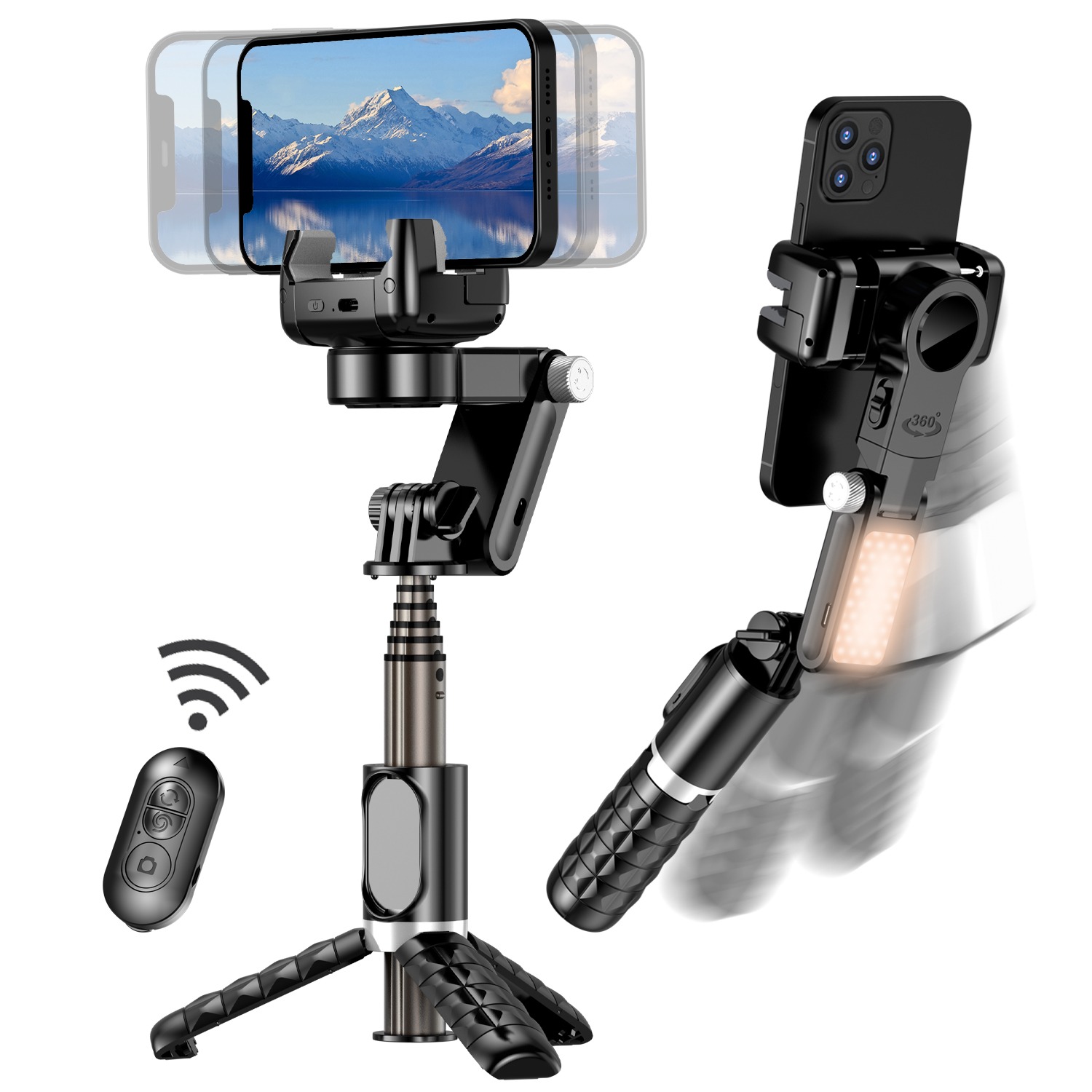 Gimbal Stabilizer Desktop Followup Mode Tripod Monopods Smartphone