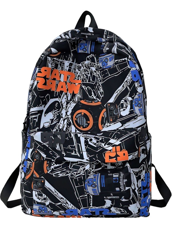 Kişiselleştirilmiş Grafiti Üniversite Öğrencisi Okul Çantası Basit