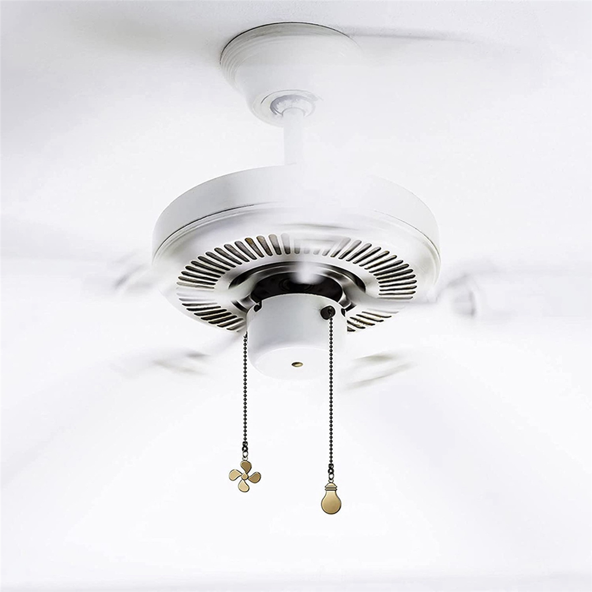 12-Inch Ceiling Fan Pull Chain – Spaceman Charm Pendant – Black Iron – Fan Pull Extender