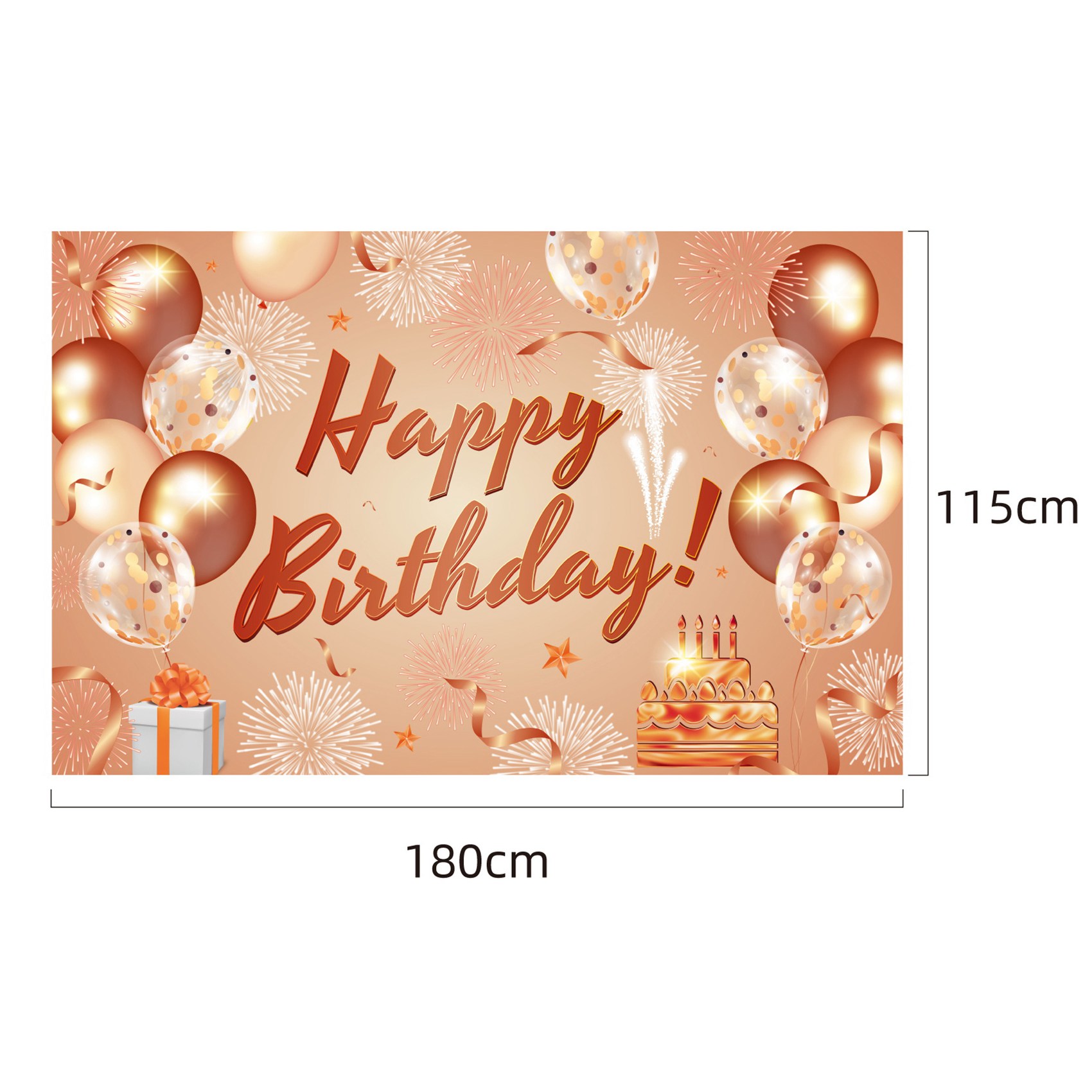 Happy Birthday Backdrop Banner Rose Gold Fabric Birthday Decoration