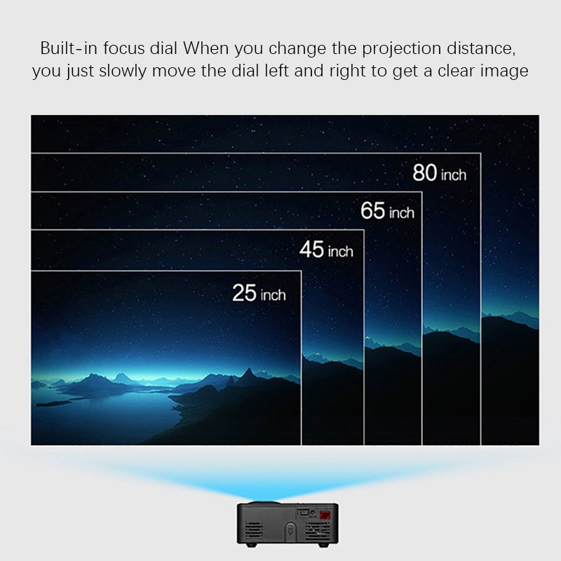 LED Projector Projector Support PC Laptop USB Stick USB SD AV Input for ...