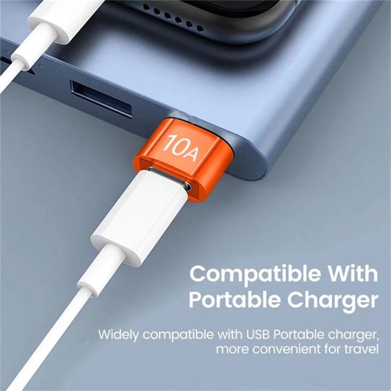 10A USB 3.0 OTG Adapter – Type-C Female To USB-A Male, High-Speed Fast Charge, Aluminum, Silver