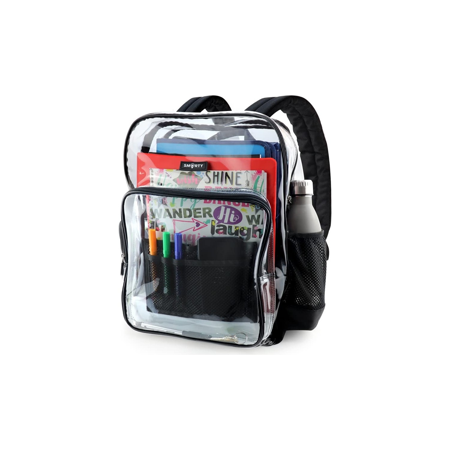 Luoxg Black Ready to Ship Thicken Heavy Duty Clear Plastic Backpack 50C