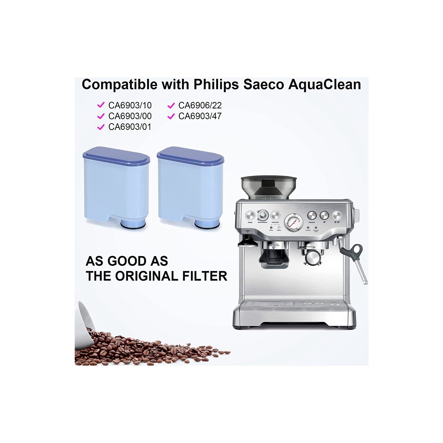 Filtre à Eau Remplacement Pour Machine à Café Philips AquaClean CA6903 - Réduit Calcaire, Chlore - Certifié TÜV - 3