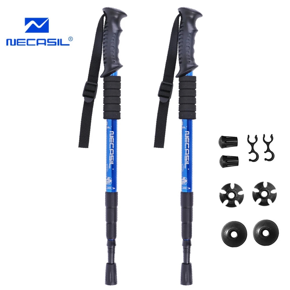 2pcslot Walking Stick trekking poles Nordic Walking cane telescopic