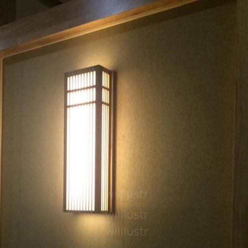 4W Japanese Style Wall Lamp Bedside Wood Tatami Indoor LED Wall Lamp ...